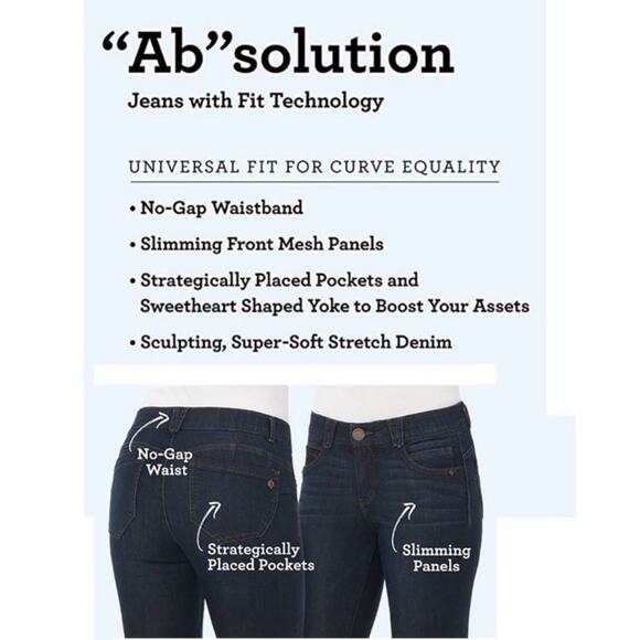 Democracy Ab solution distressed ankle cropped dark wash blue denim jeans - Picture 9 of 10